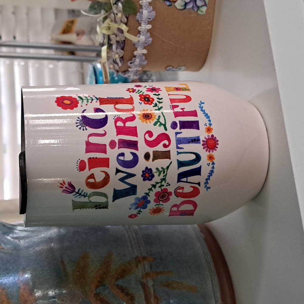 Francesca's natural life.. 14oz. Travel cup...Being weird is beautiful!